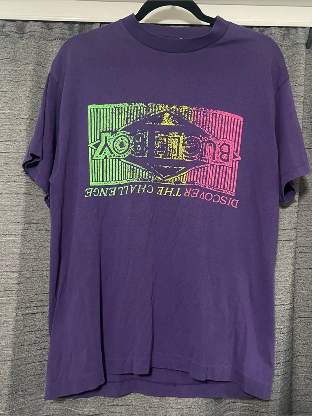 Vintage 90s Single Stitch Bugle Boy Graphic Tee Size Large Colorful Logo